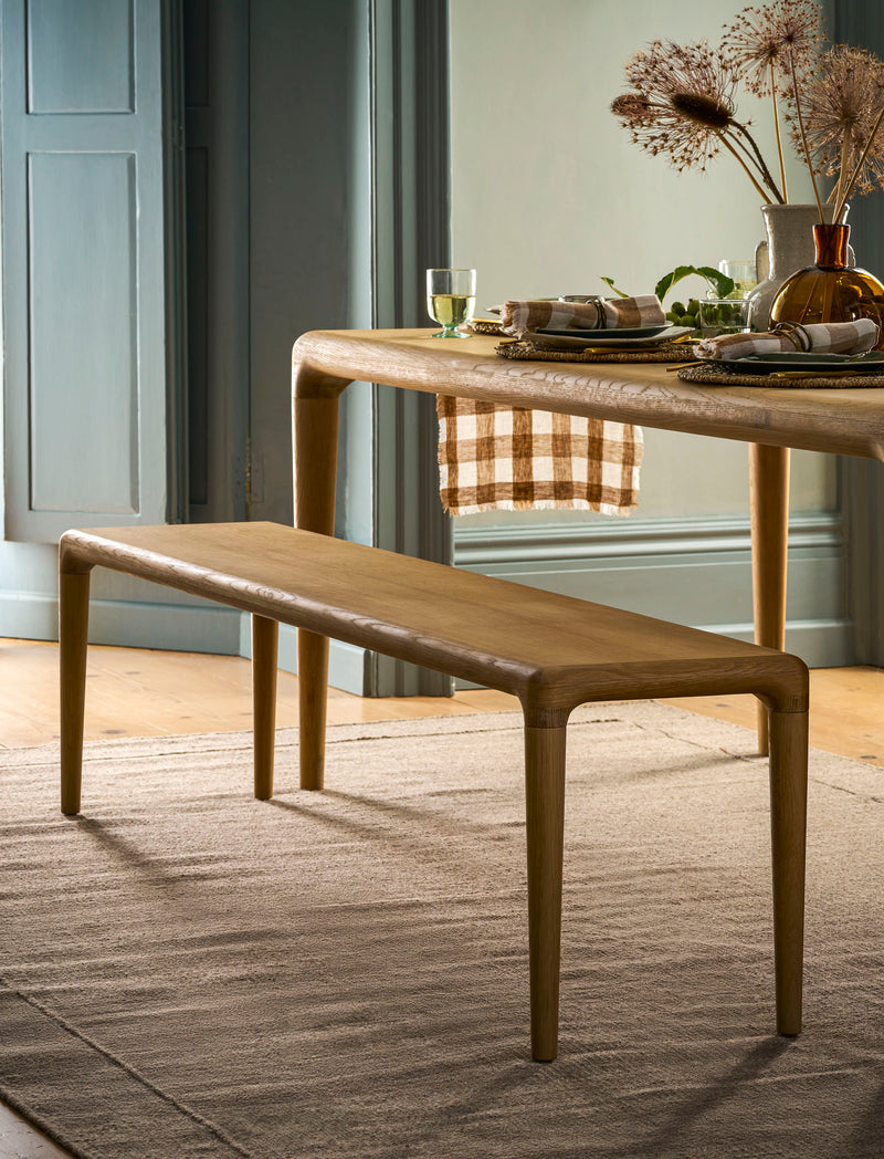 CURVED EDGE OAK BENCH