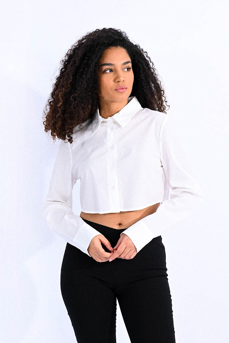 WHITE CROP SHIRT