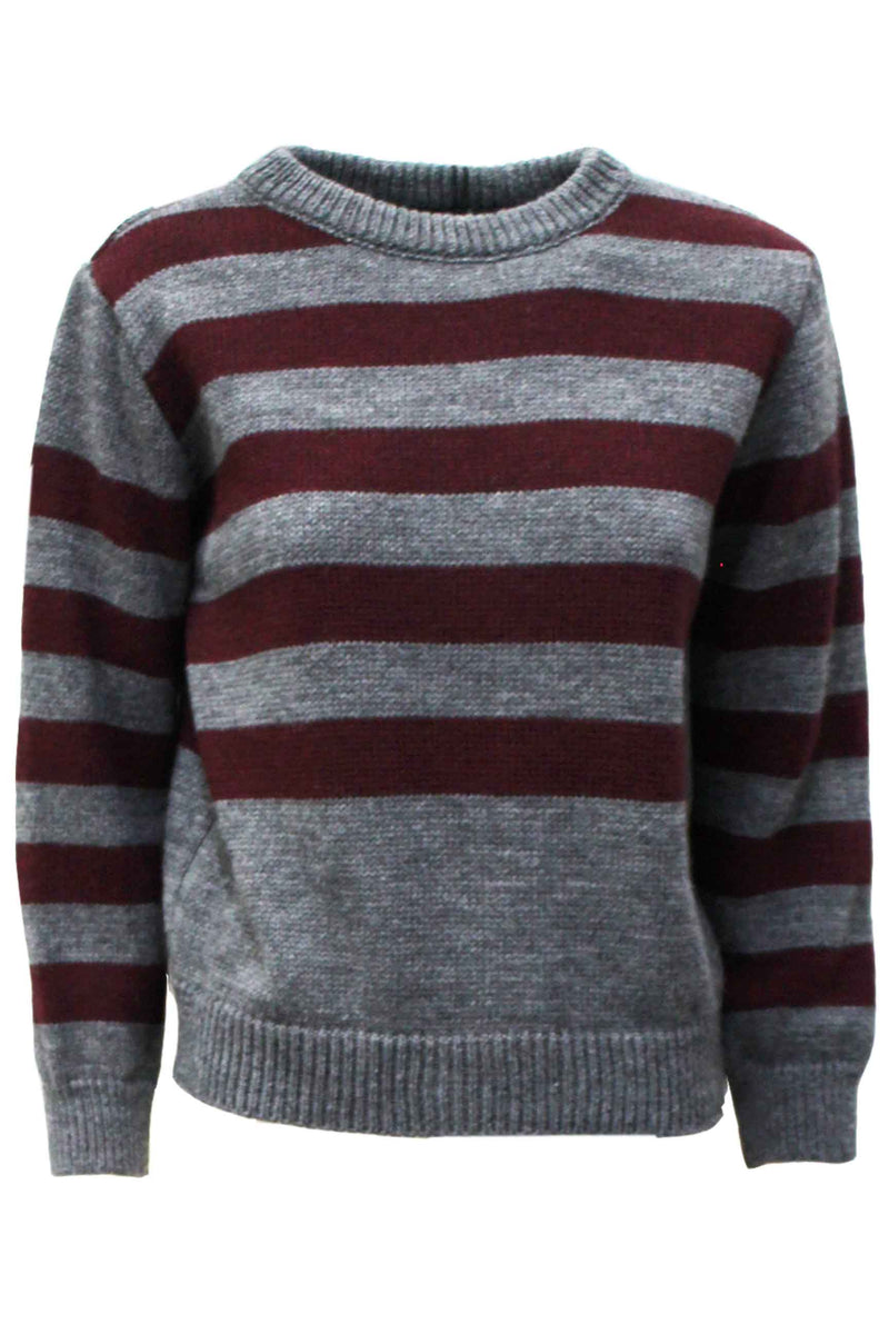 GREY & PLUM STRIPE JUMPER