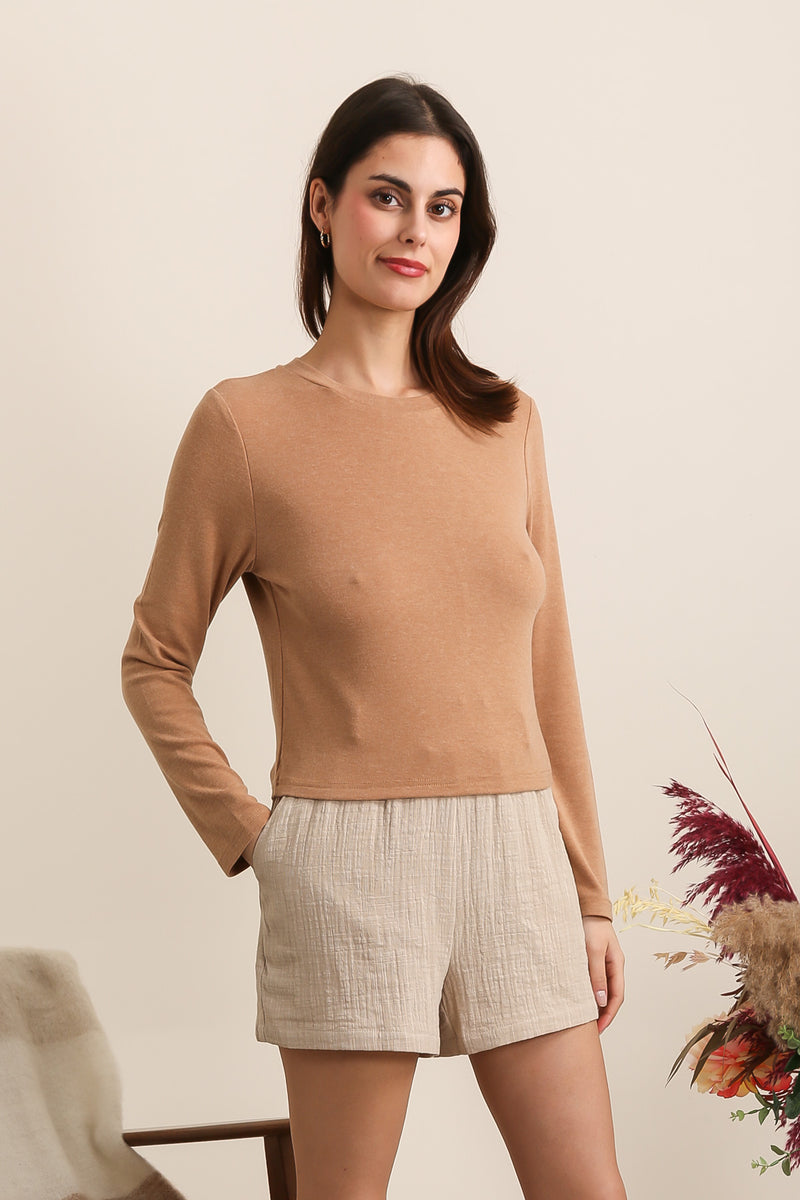 CAMEL TWIST SWEATER