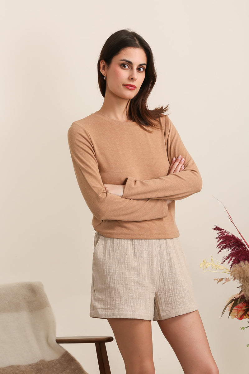 CAMEL TWIST SWEATER