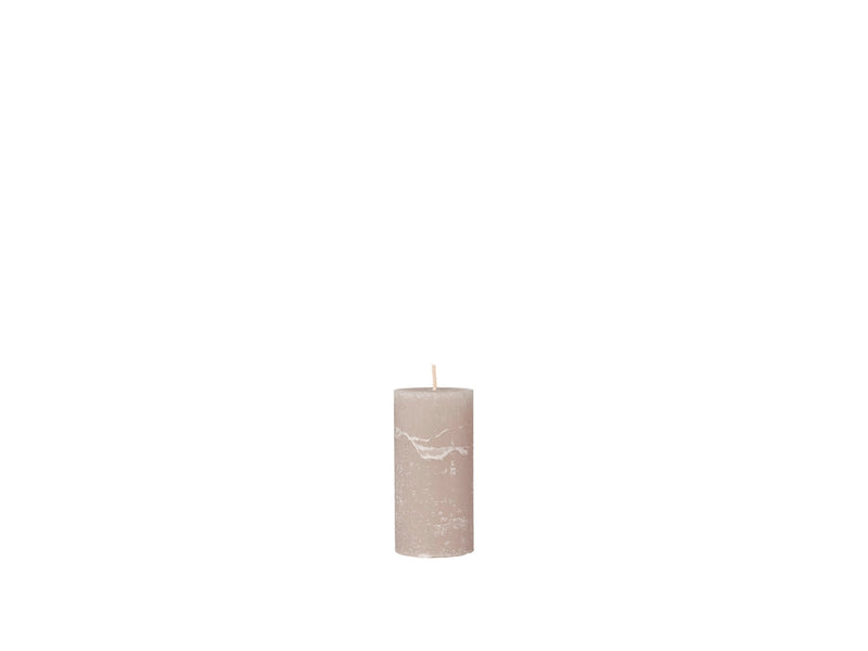 LINEN RUSTIC PILLAR CANDLE - SMALL