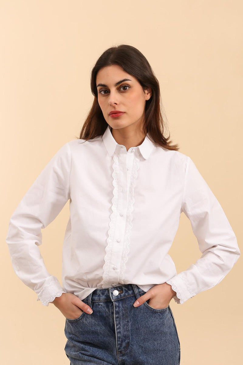 WHITE EMBROIDERY SHIRT