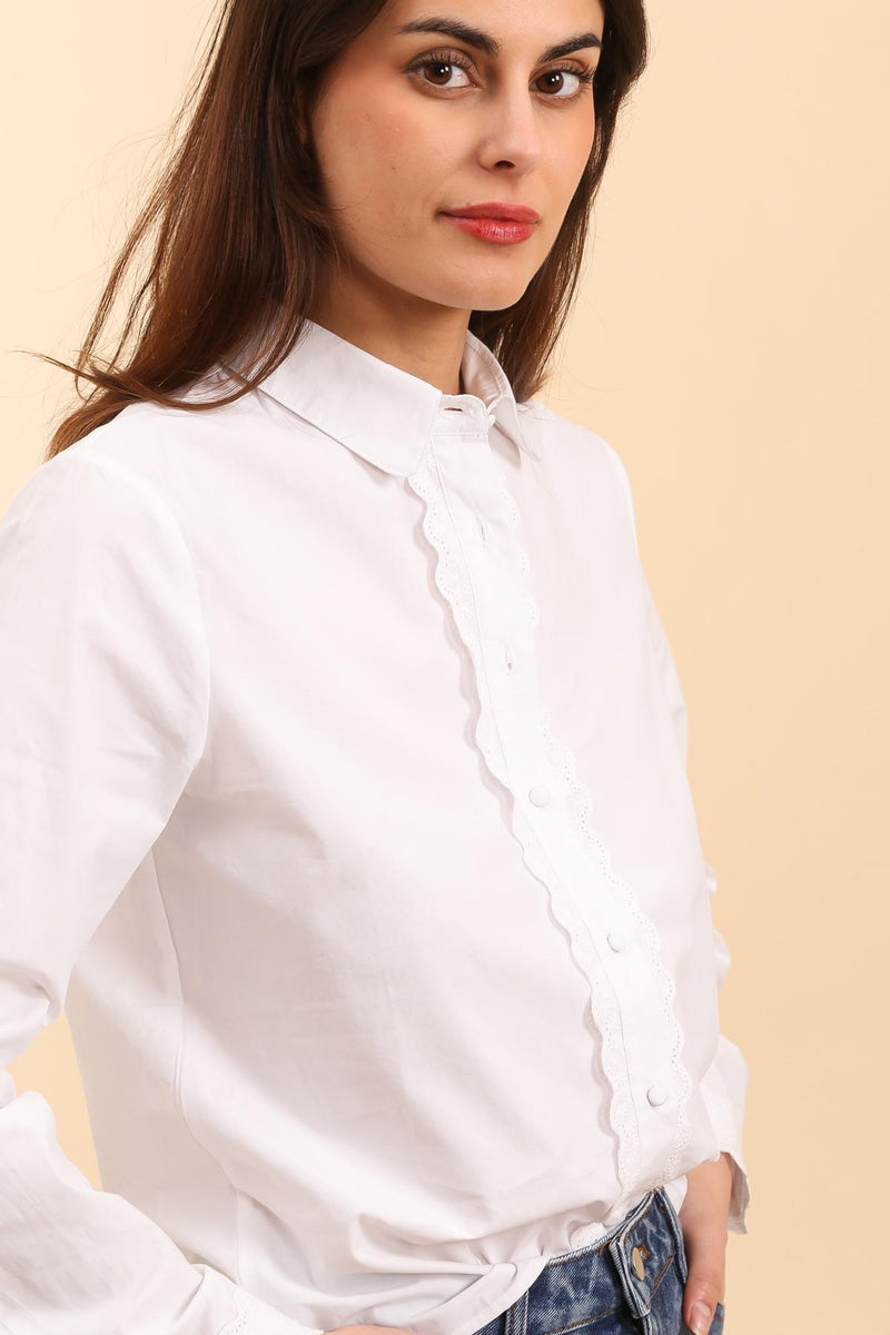 WHITE EMBROIDERY SHIRT