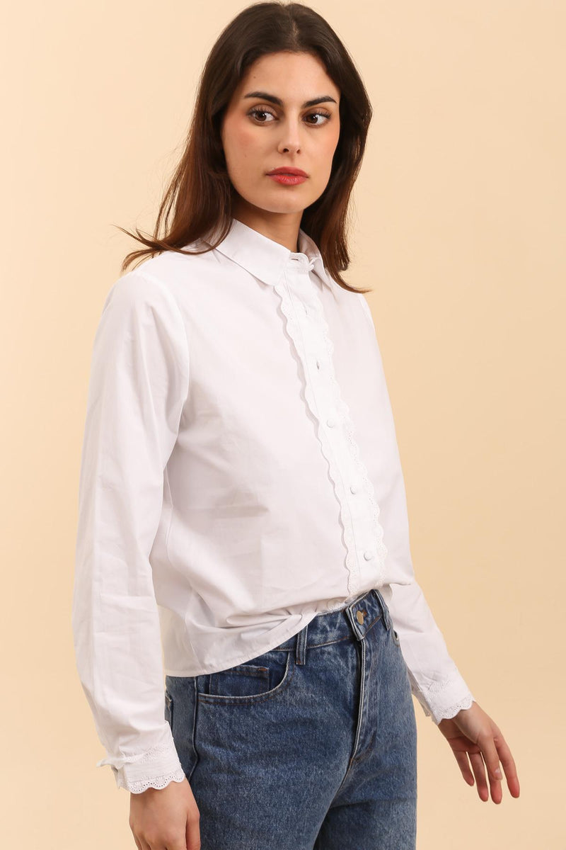 WHITE EMBROIDERY SHIRT