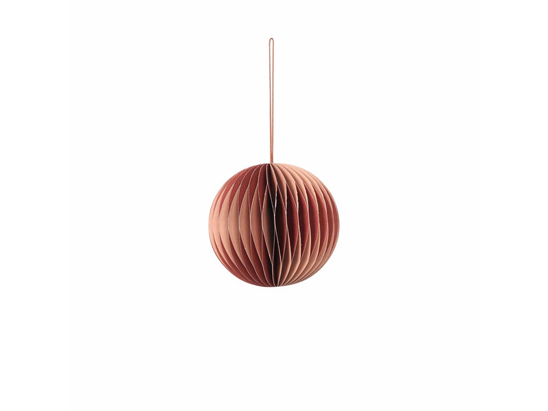 RED / DUSKY PINK PAPER BALL - LARGE