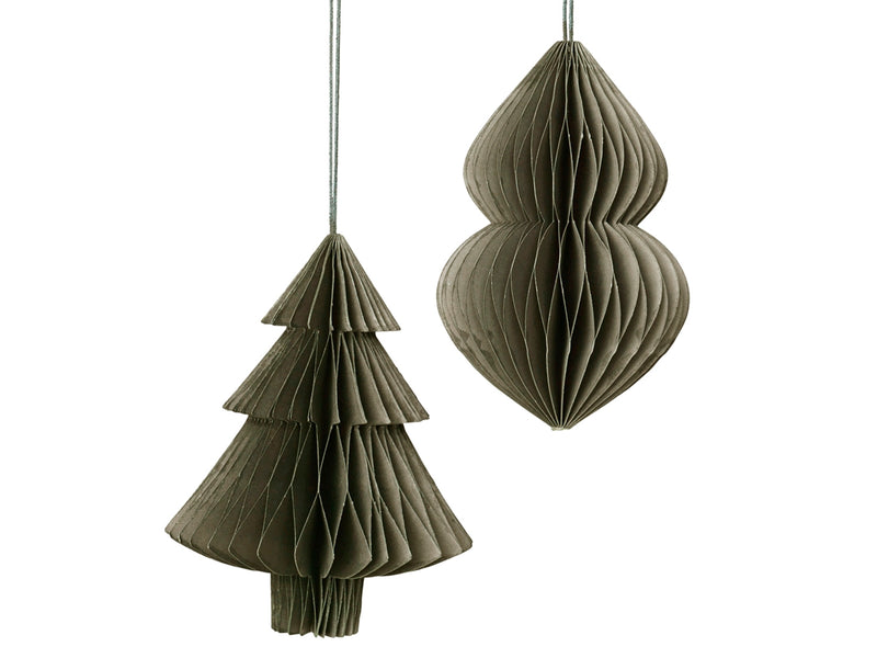 PAPER BAUBLES SET OF 2 - THYME