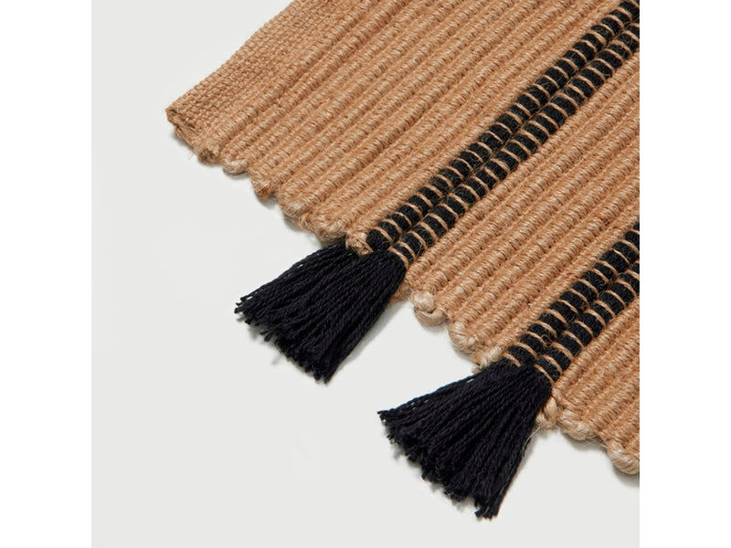 EZRA DOOR MAT - NATURAL BLACK STRIPE