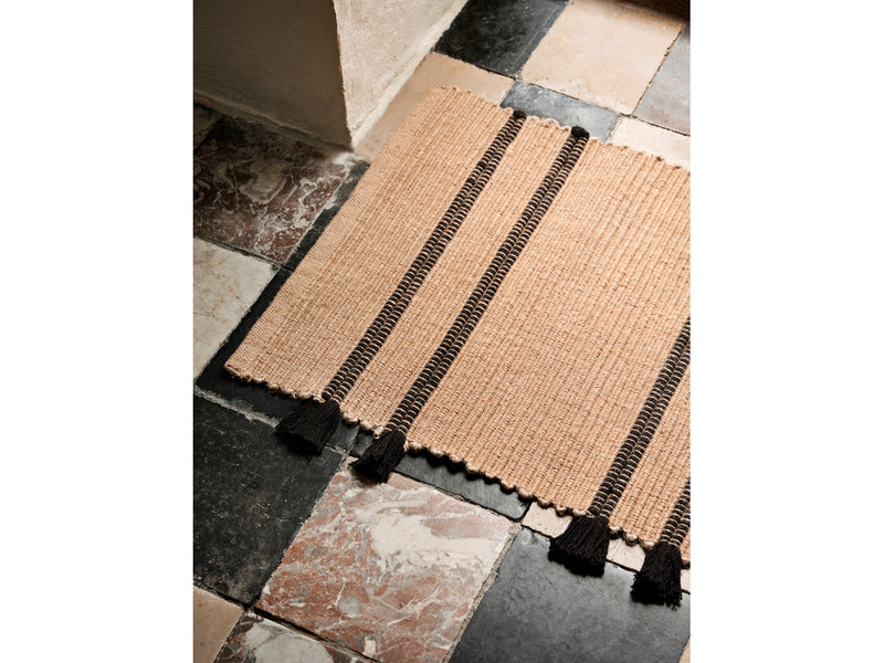 EZRA DOOR MAT - NATURAL BLACK STRIPE