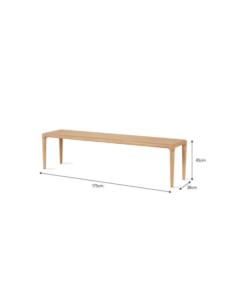 CURVED EDGE OAK BENCH