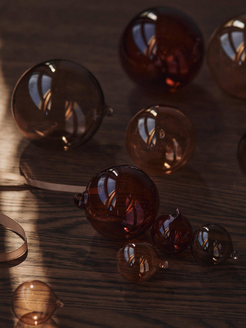 GLASS BAUBLES - MEDIUM SET OF 3