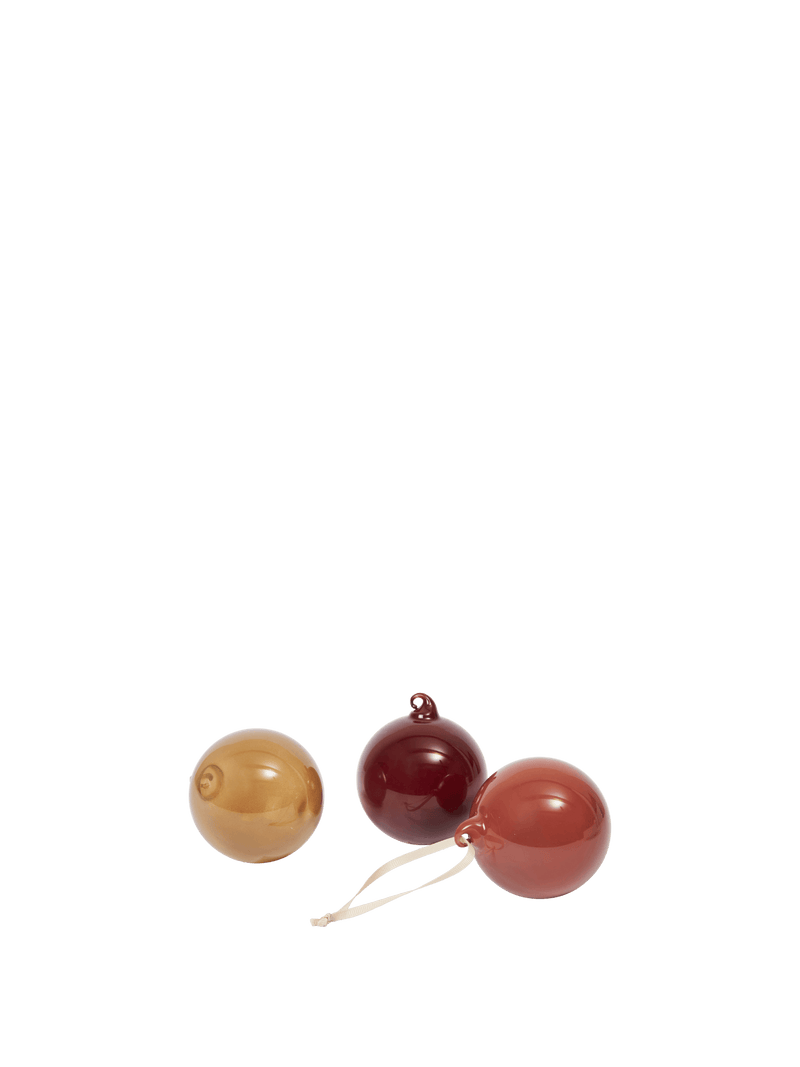 GLASS BAUBLES - MEDIUM SET OF 3