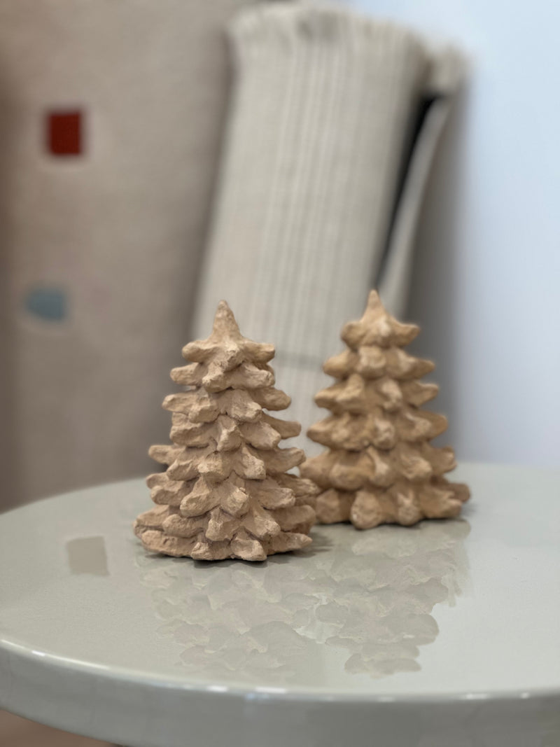 SMALL PAPER PULP CHRISTMAS TREE - CAMEL
