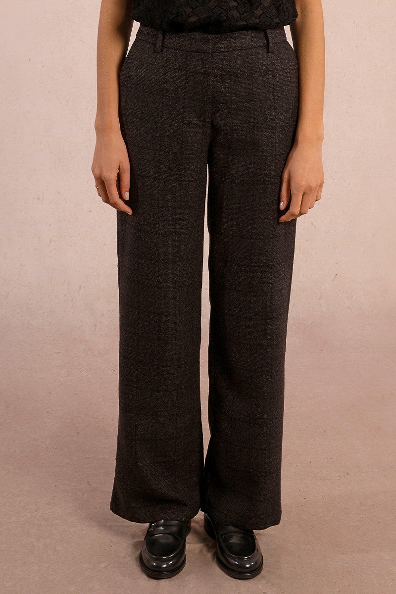 BLACK CHECK TROUSERS