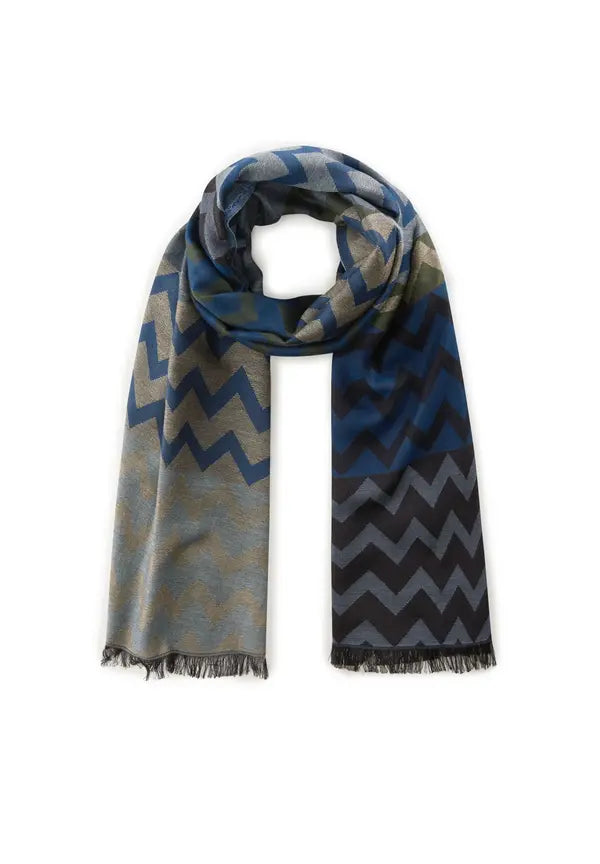 ZIG ZAG BLUE SCARF