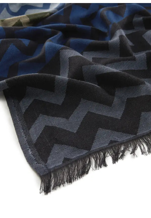 ZIG ZAG BLUE SCARF