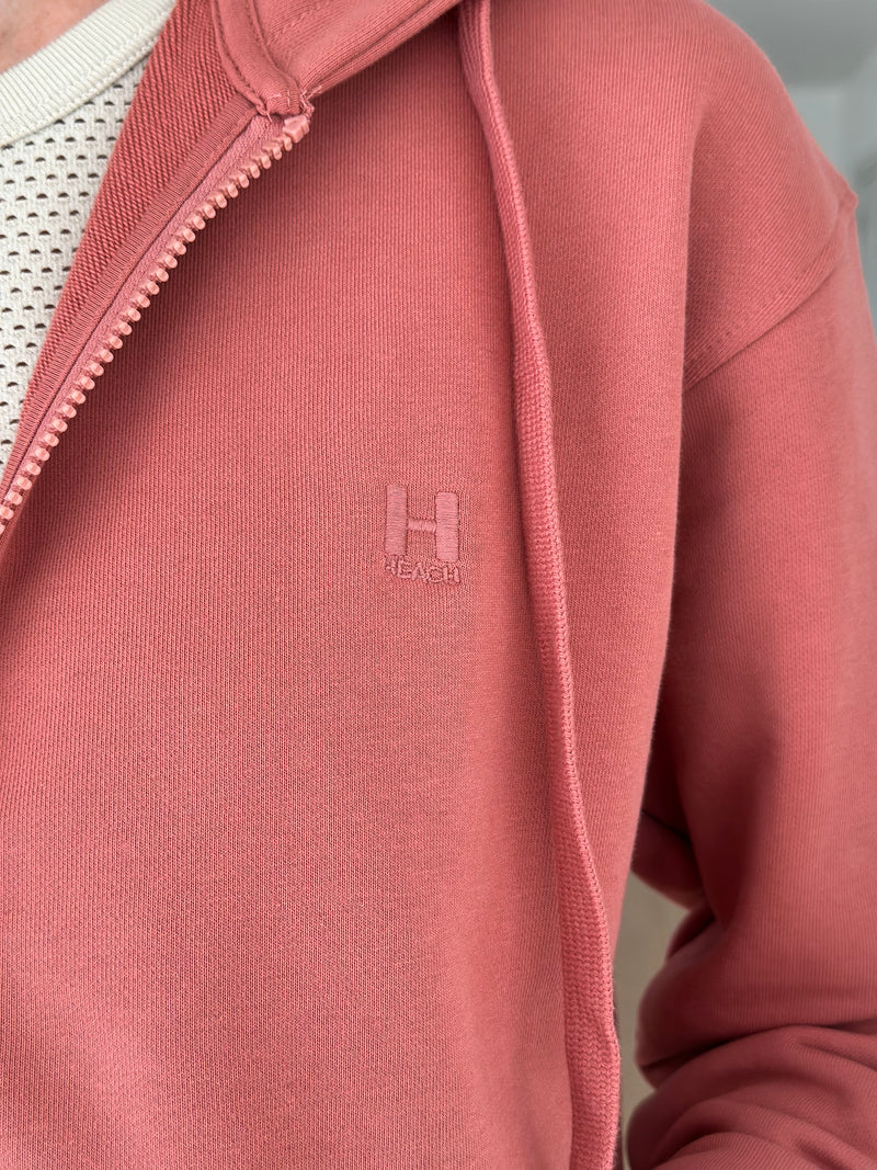 SALMON PINK HOODED SWEATSHIRT