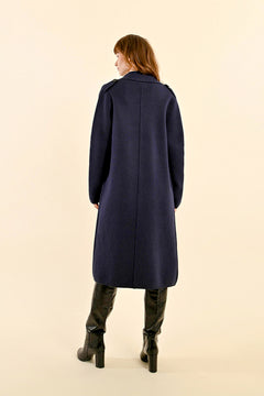 NAVY KNITTED COAT