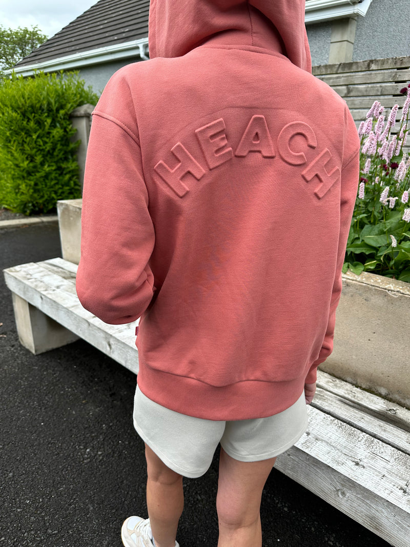SALMON PINK HOODED SWEATSHIRT