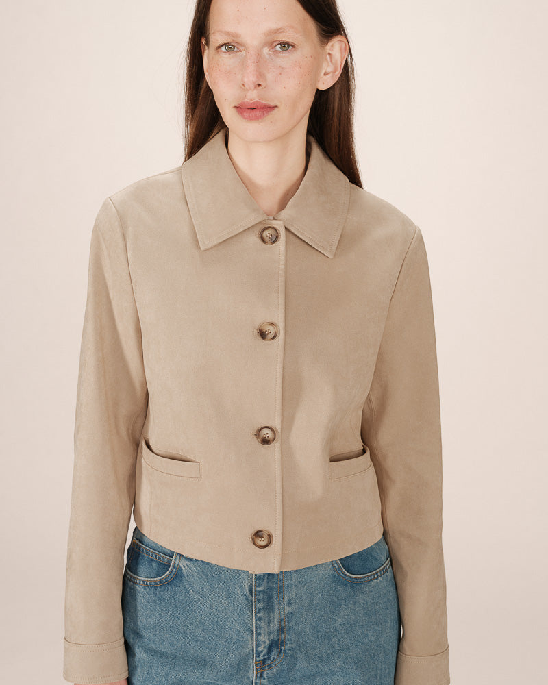SAND SUEDE JACKET
