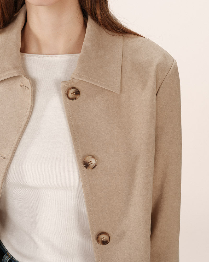 SAND SUEDE JACKET