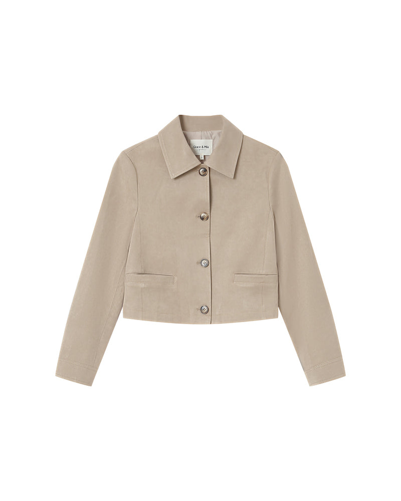 SAND SUEDE JACKET