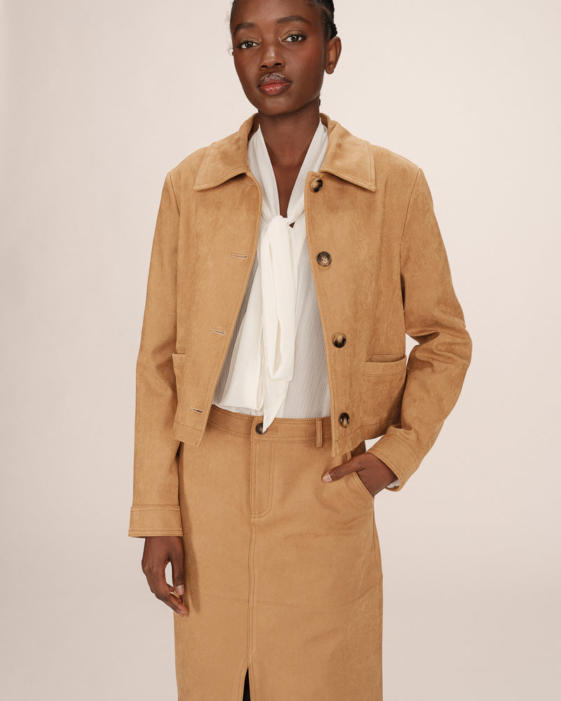 CAMEL SUEDE JACKET