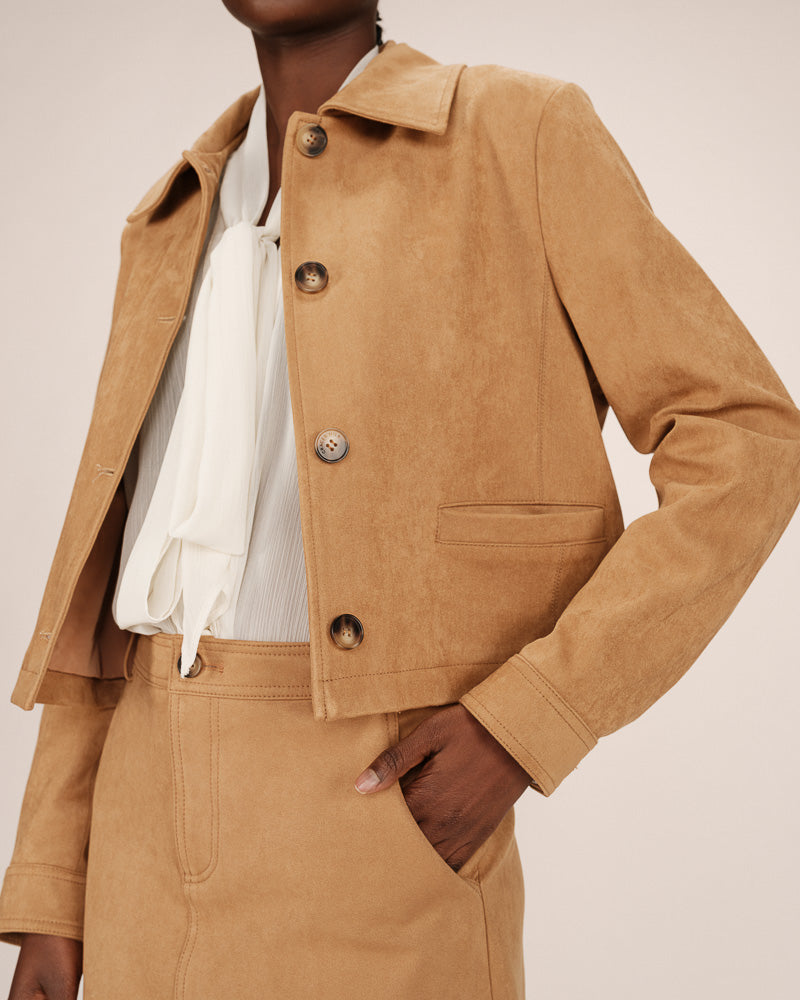 CAMEL SUEDE JACKET