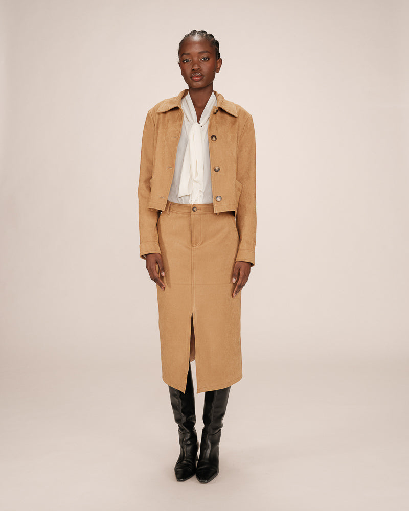 CAMEL SUEDE JACKET