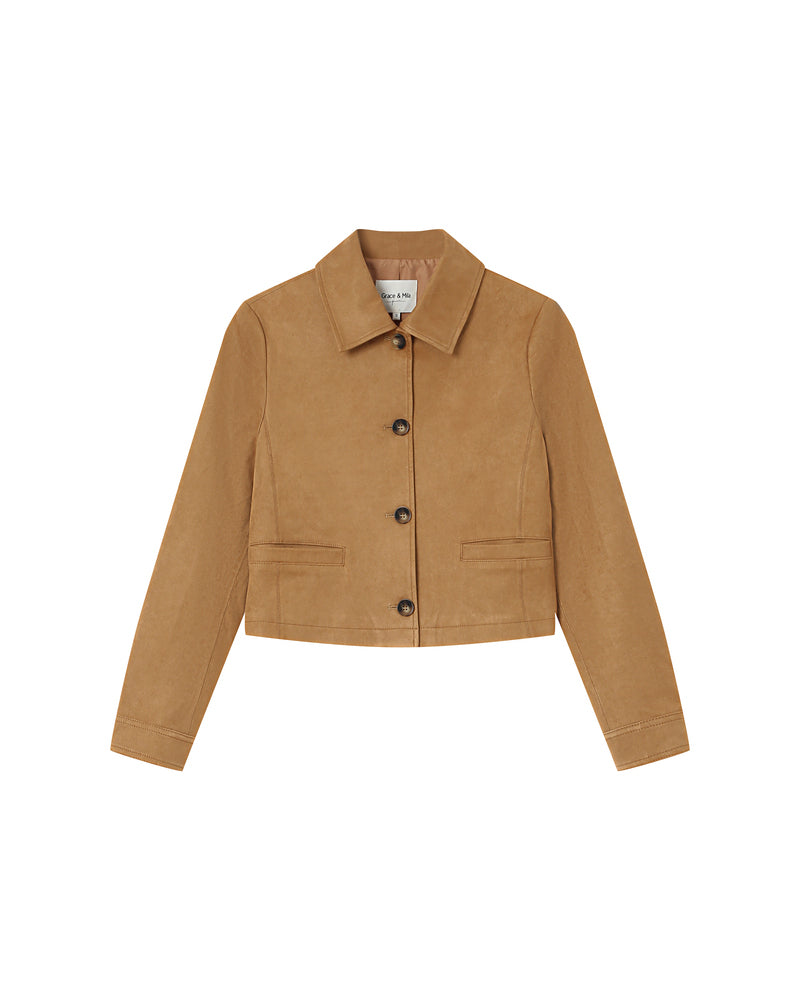CAMEL SUEDE JACKET