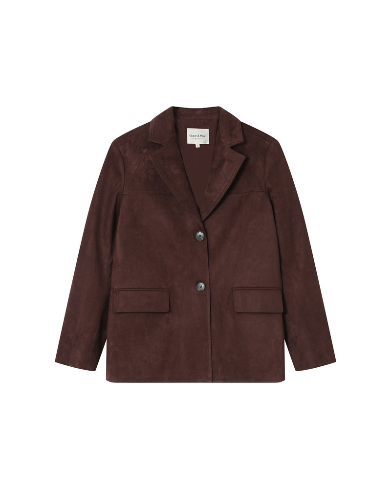 CHOCOLATE SUEDE BLAZER