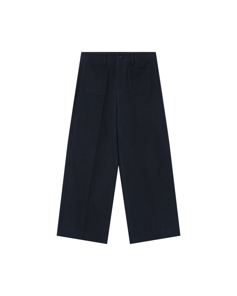 NAVY CROP TROUSERS
