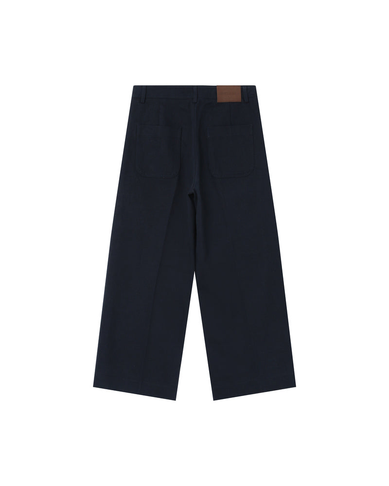 NAVY CROP TROUSERS