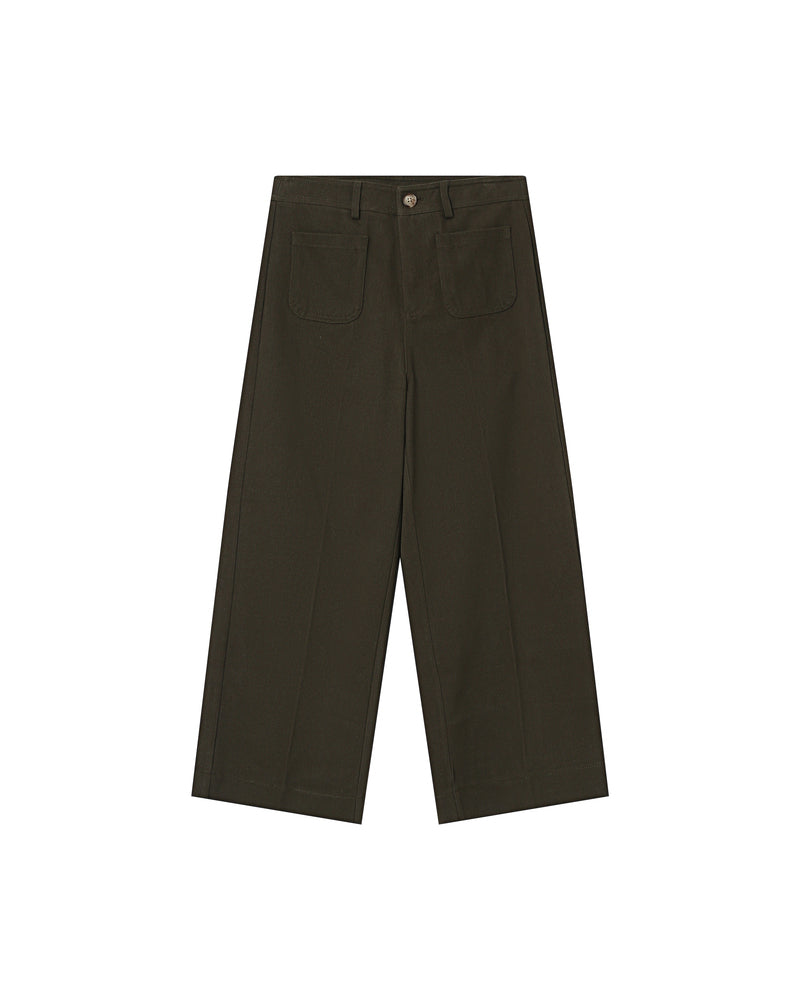 FOREST GREEN CROP TROUSERS