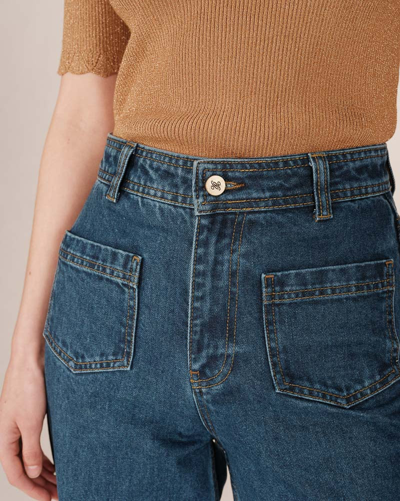MID DENIM FLARED JEANS