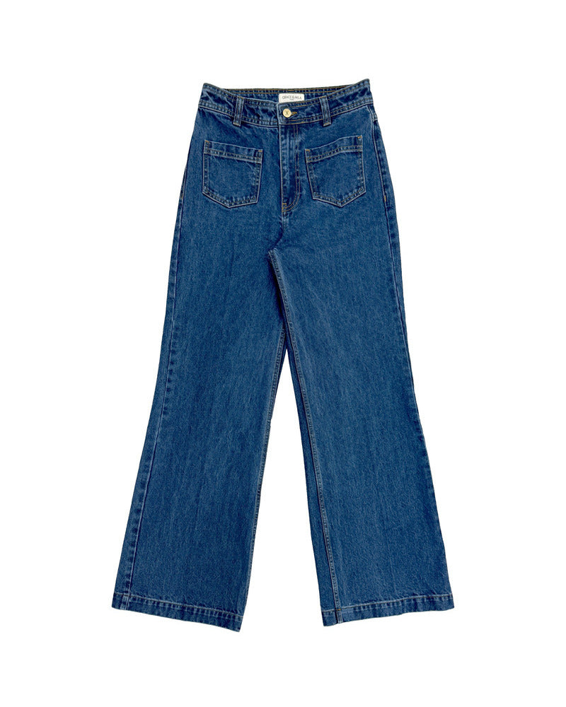 MID DENIM FLARED JEANS