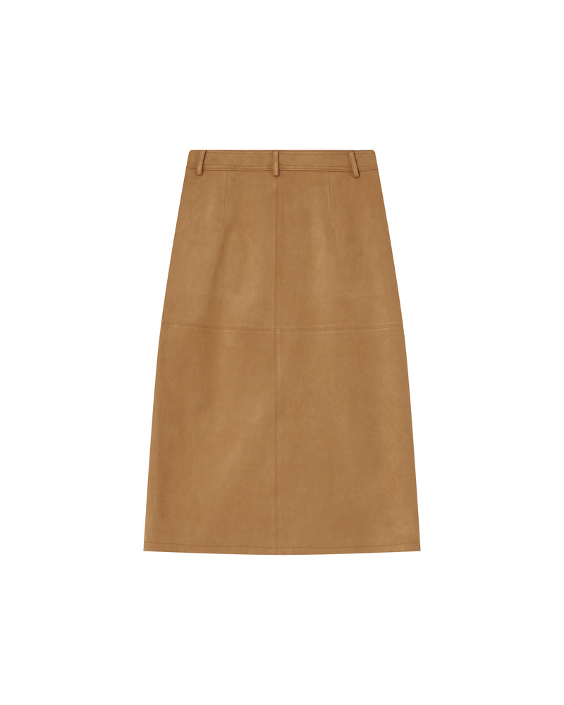 CAMEL SUEDE SKIRT