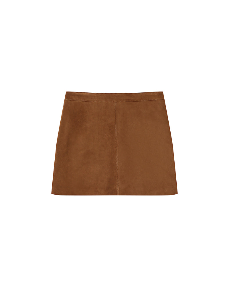 CAMEL SUEDE SKIRT