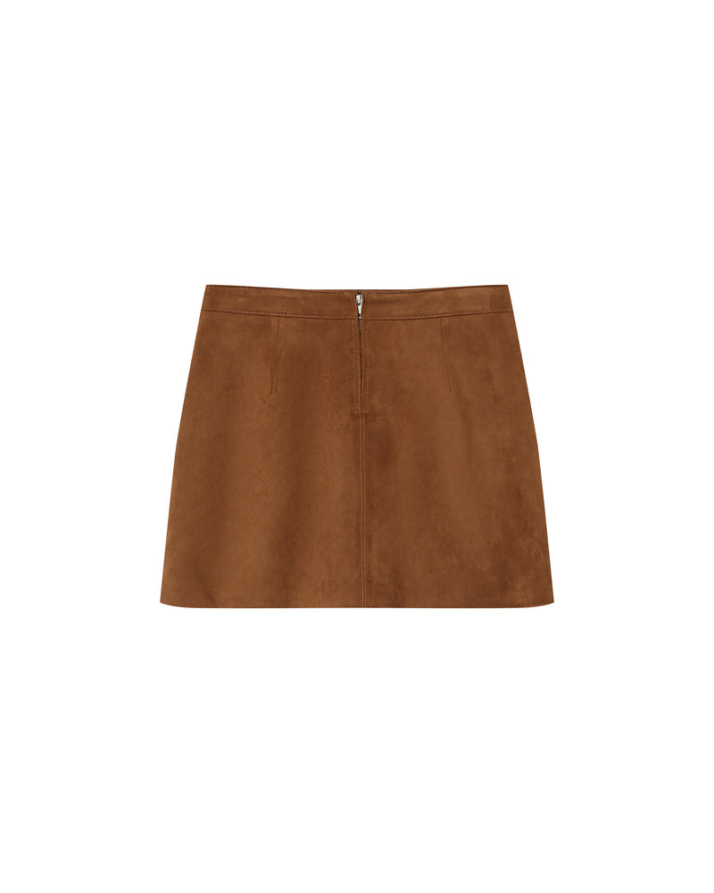CAMEL SUEDE SKIRT