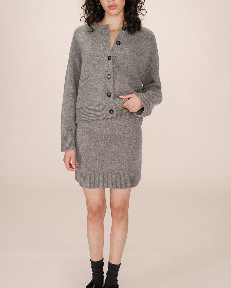 GREY KNITTED SKIRT