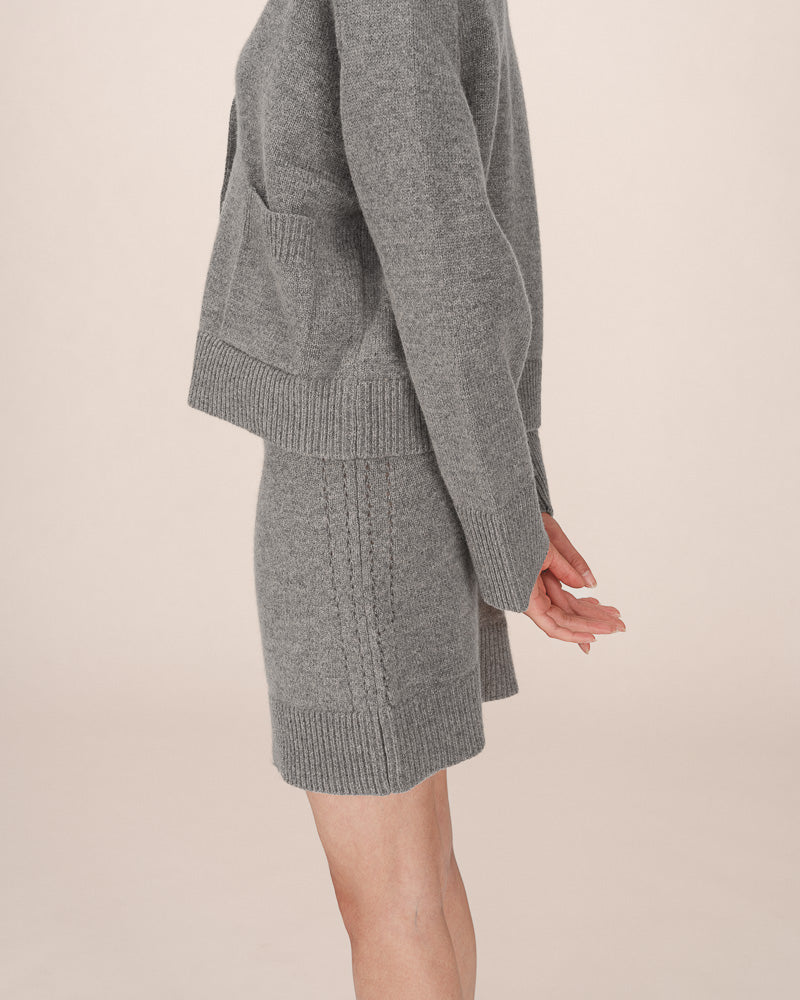 GREY KNITTED SKIRT