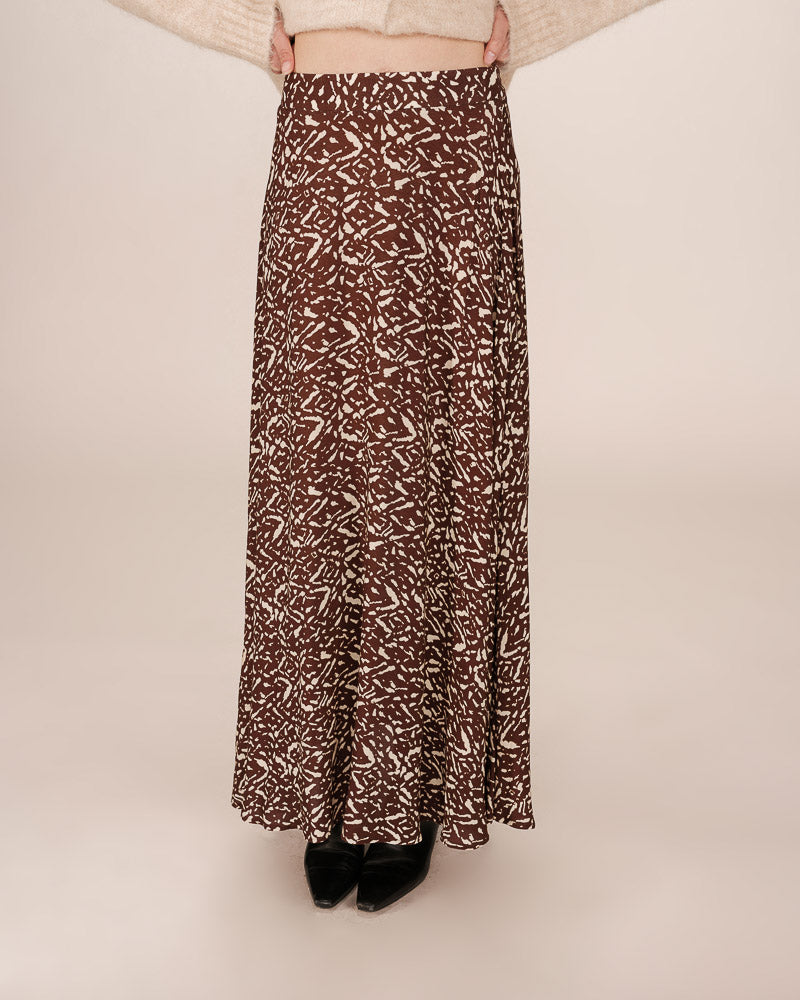 CHOCOLATE PRINT SKIRT