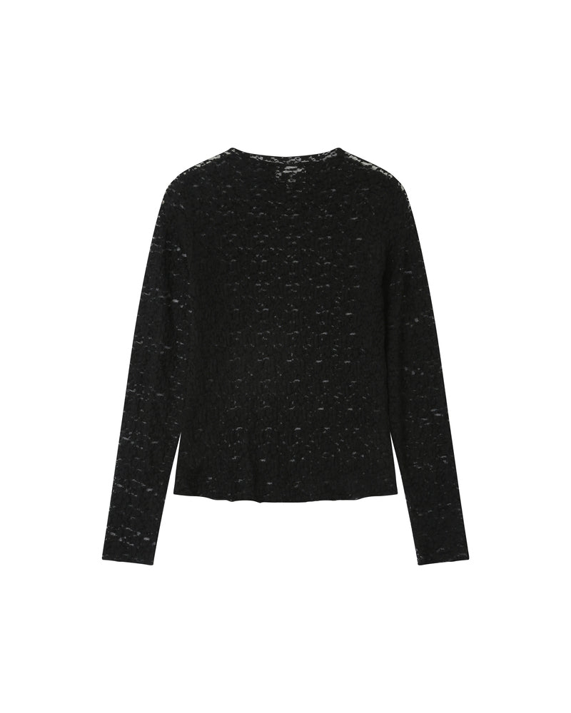 BLACK LACE LONG SLEEVE TOP