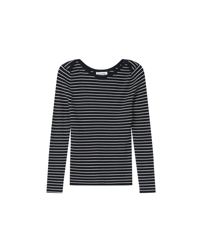 NAVY STRIPE TOP