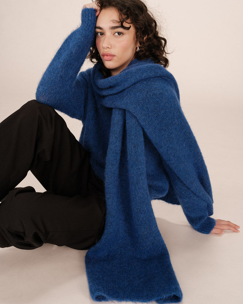 COBALT BLUE V NECK SWEATER