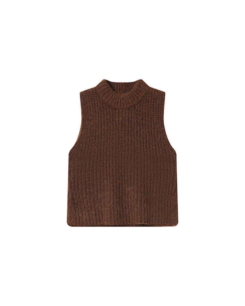 DARK TAN SLEEVELESS KNIT
