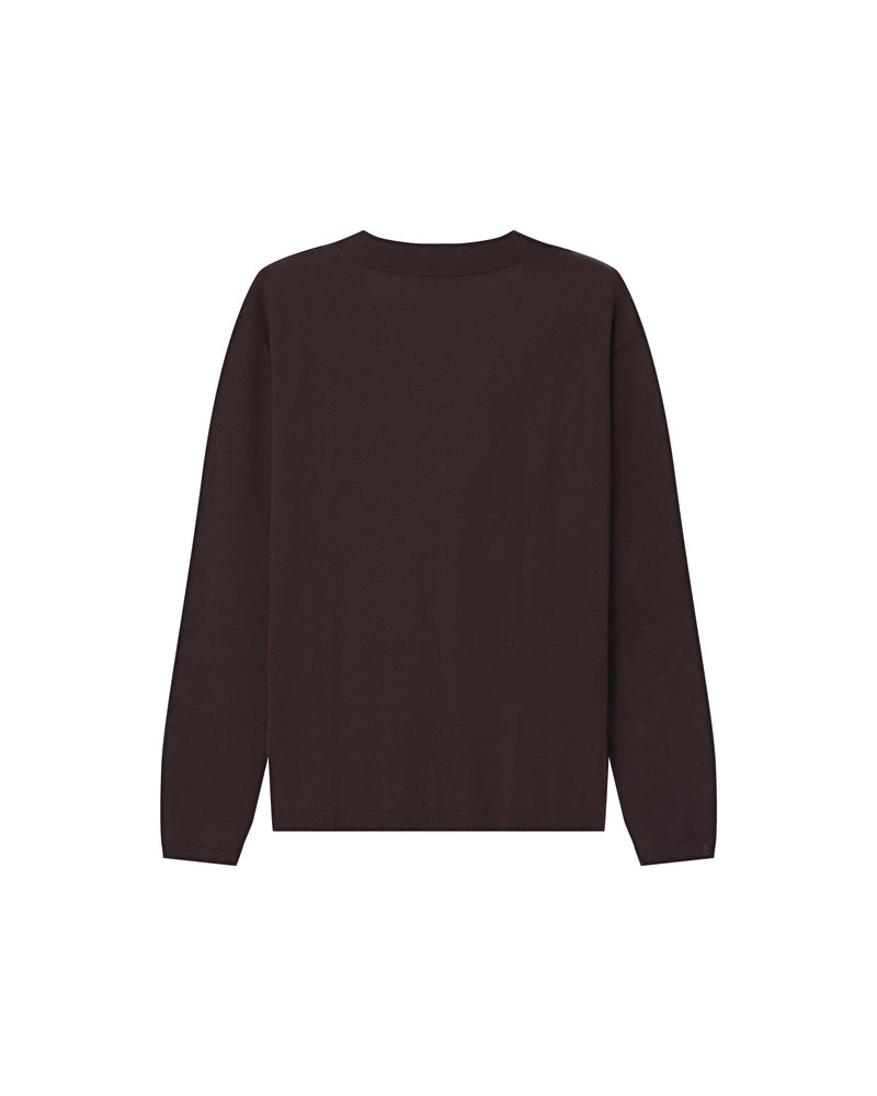 CHOCOLATE MERINO WOOL SWEATER