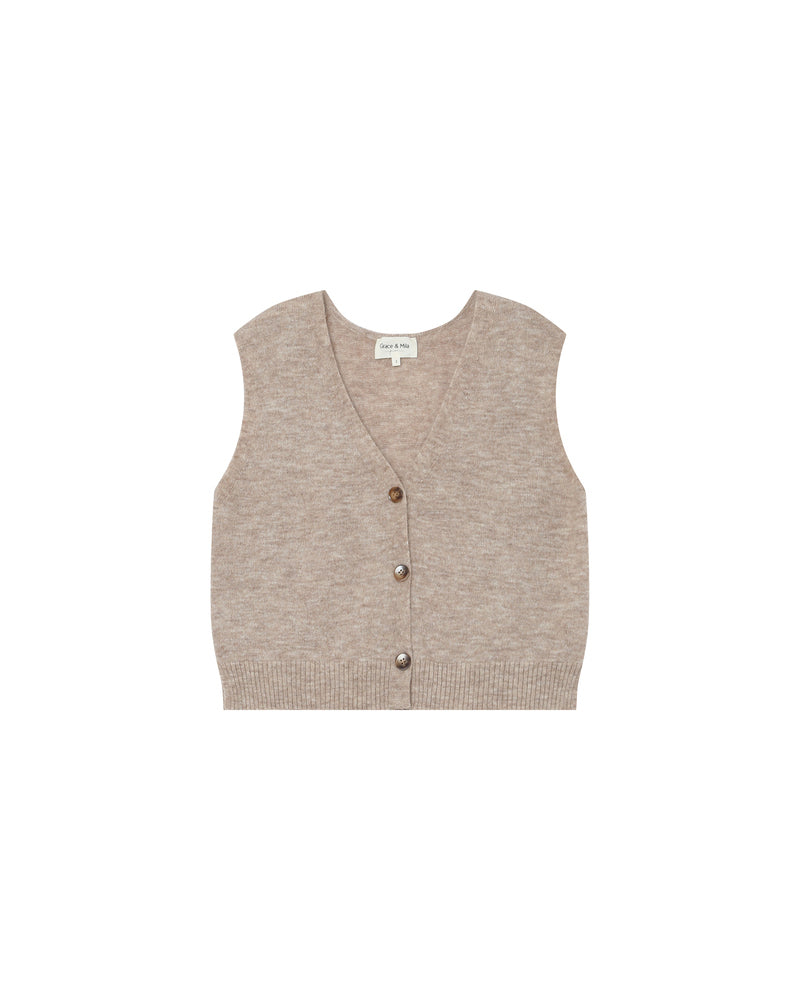 BEIGE KNITTED WAISTCOAT