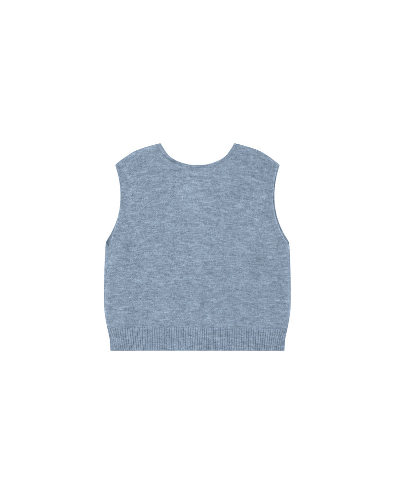 POWDER BLUE KNITTED WAISTCOAT