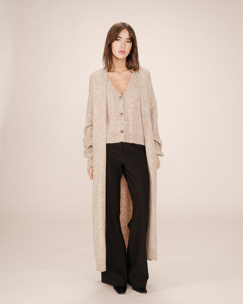 BEIGE LONG CARDIGAN